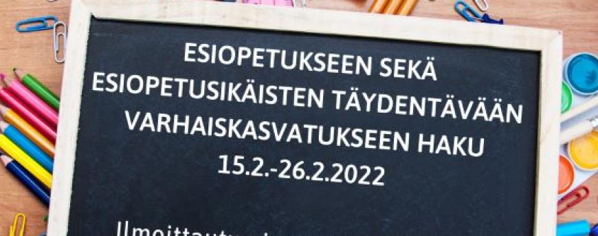 Esiopetukseen haku