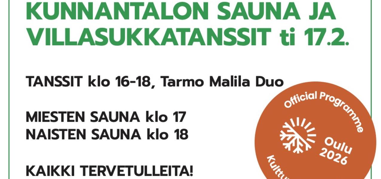 kunnantalon sauna ja villasukkatanssit