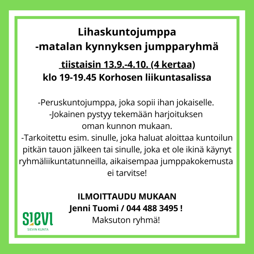 Korhosen lihaskuntojumppa