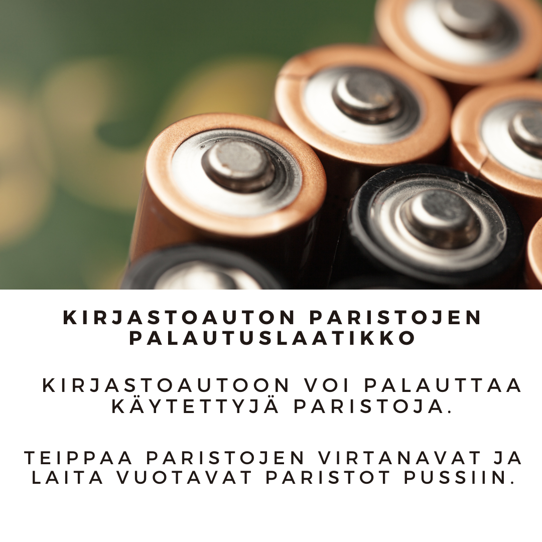 Kirjastoauton paristojen palautuslaatikko