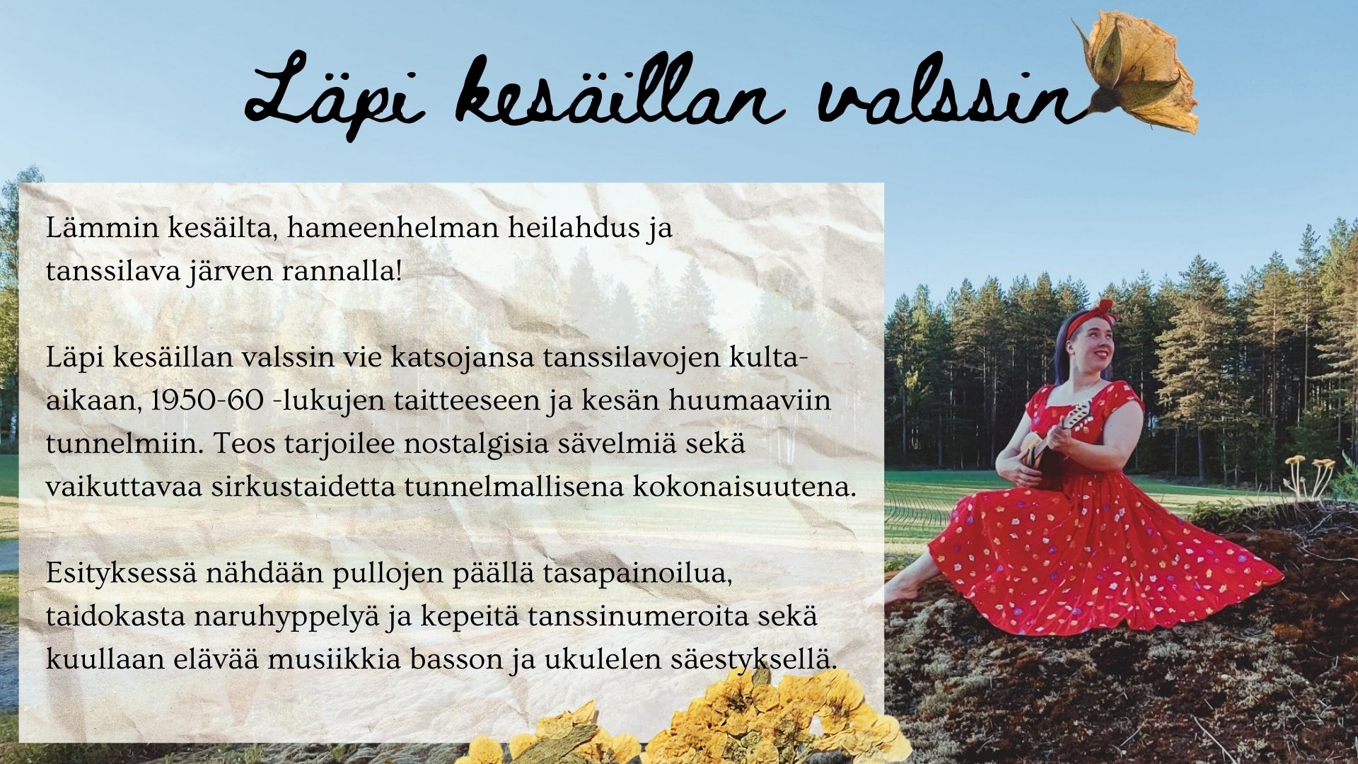 Läpi kesäillan valssin -teoksen mainos.