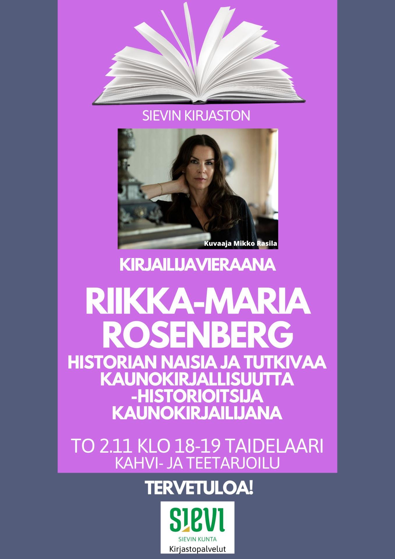 Kirjailijavieraana Riikka-Maria Rosenberg | Sievin kunta