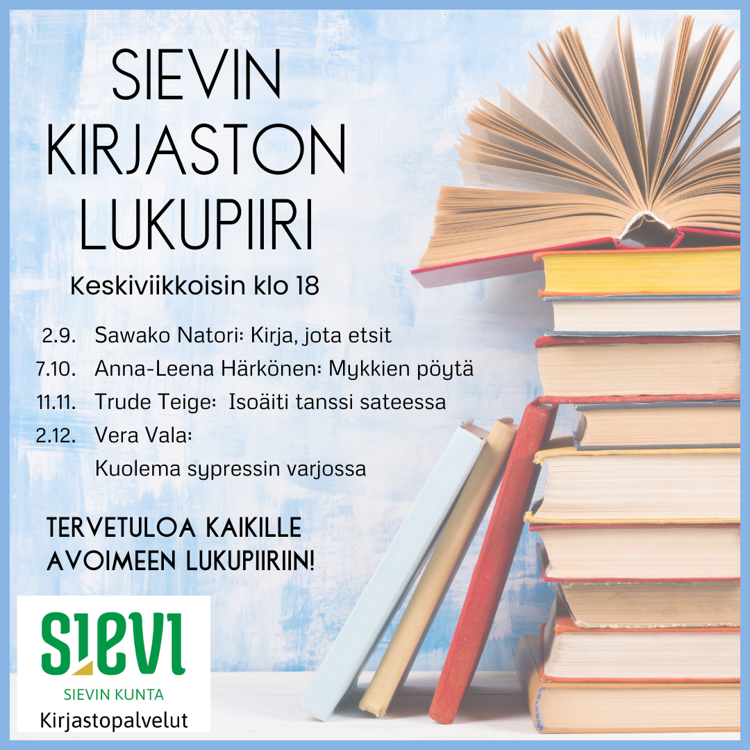 Kuva kirjapinosta ja tiedot lukupiirikerroista.