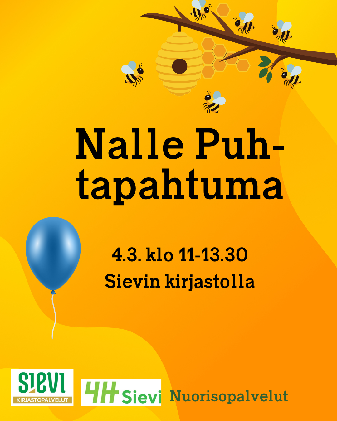 Kuvassa ilmapallo ja mehiläisiä