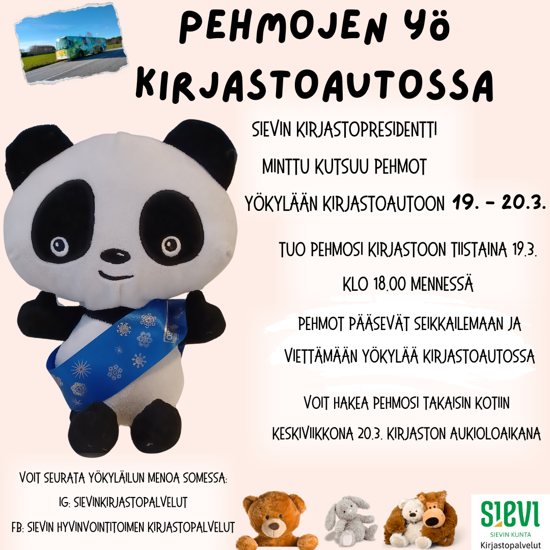 Pehmojen yö kirjastoautossa Pehmojen yö kirjastoautossa