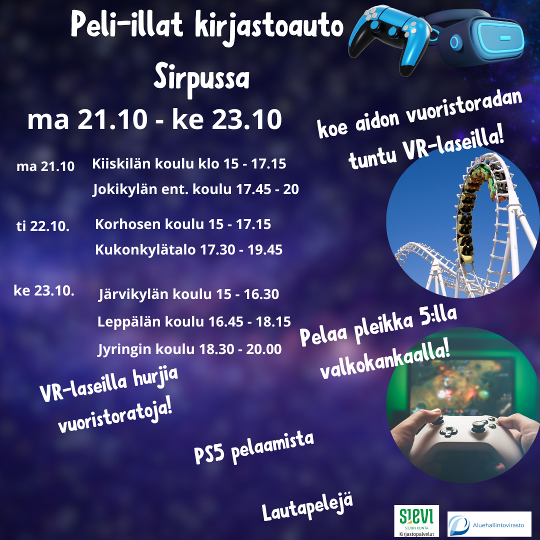 Peli-illat Sirpussa Kuva vuoristoradasta ja pleikka vitosesta