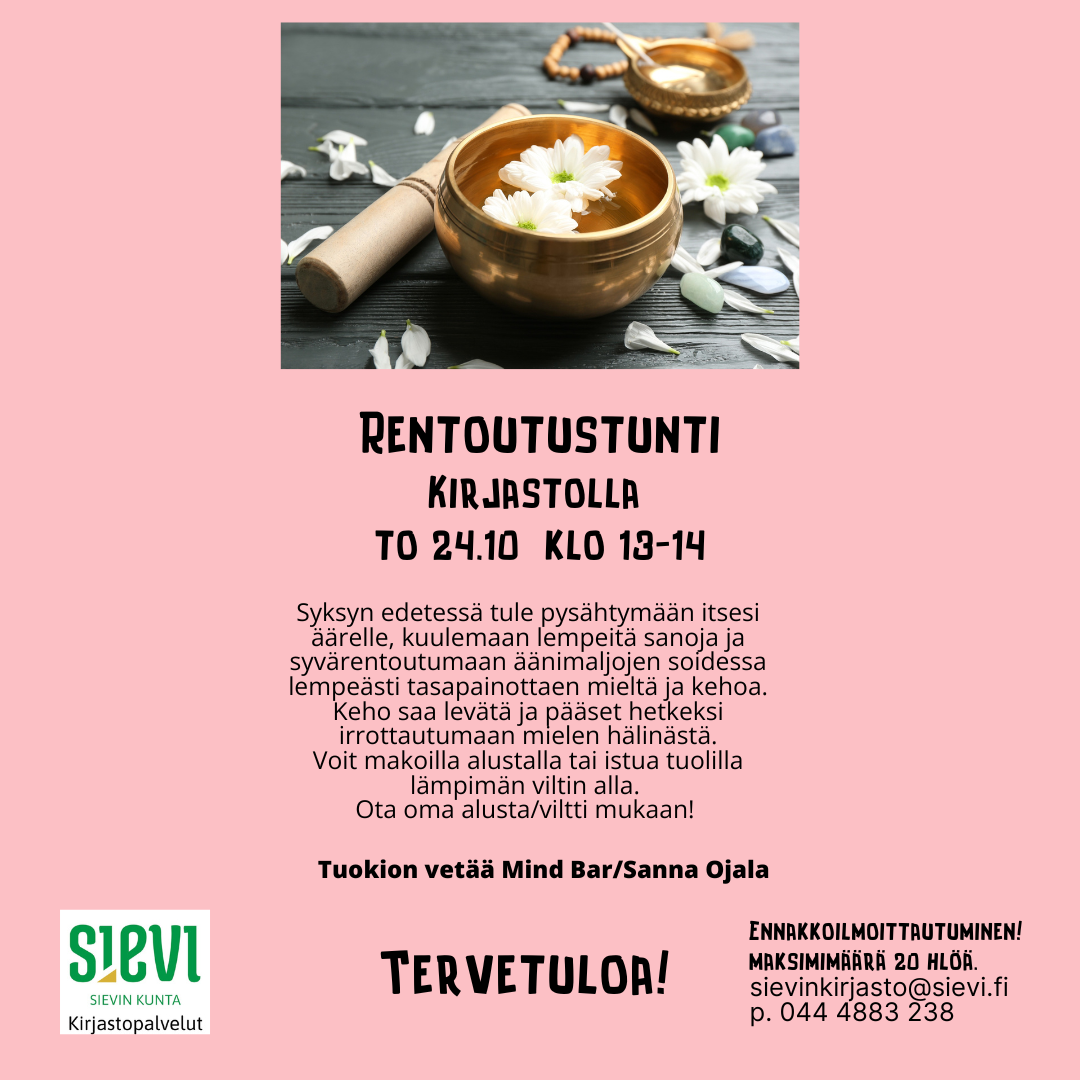 Rentoutustunti kirjastolla Kuva äänimaljasta