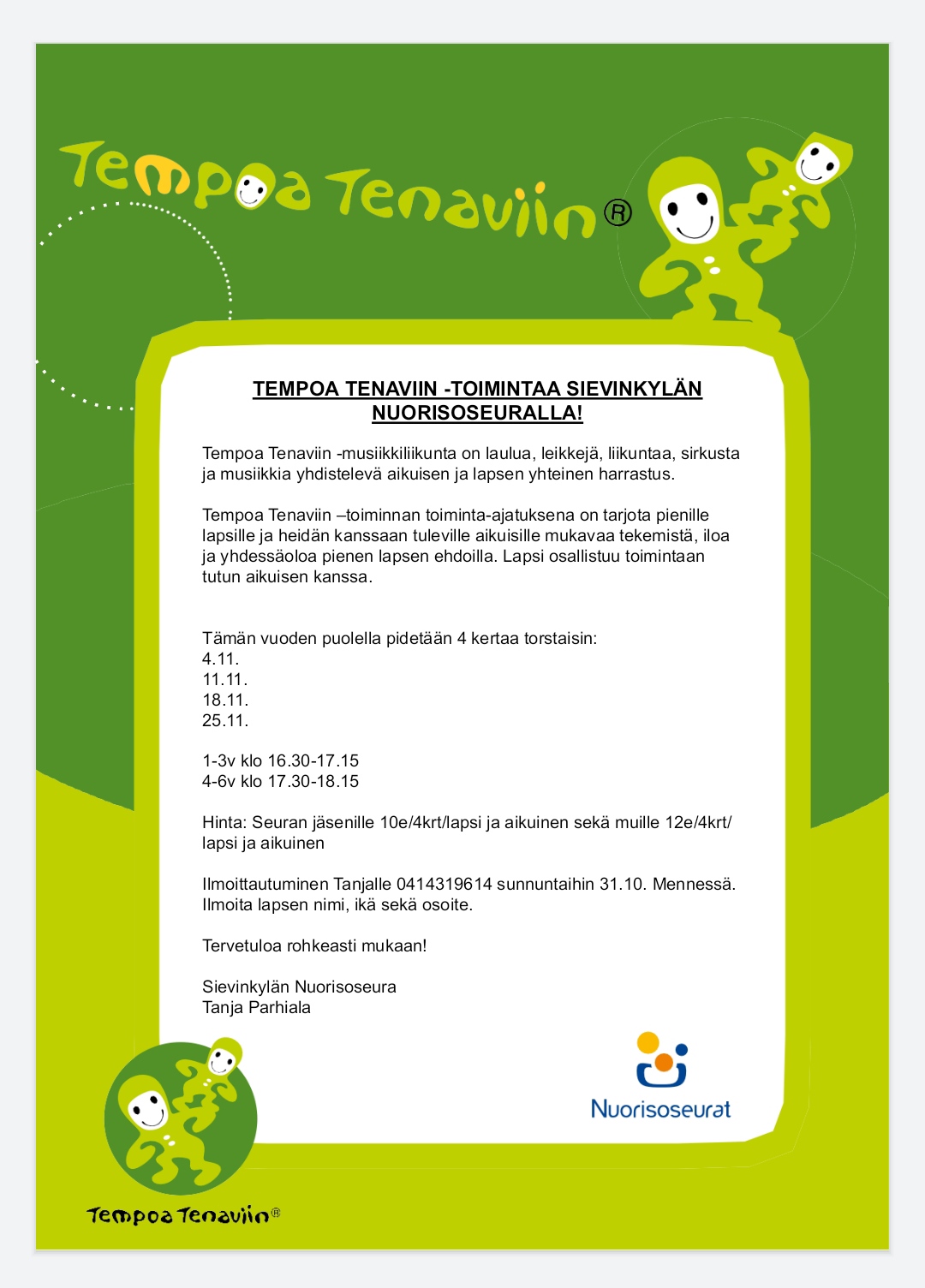 Tempoa tenaviin mainos.